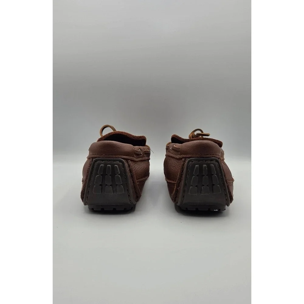 Minnetonka Moosehide Weekender Men's Moccasins 10 Carmel Brown Leather Loafers